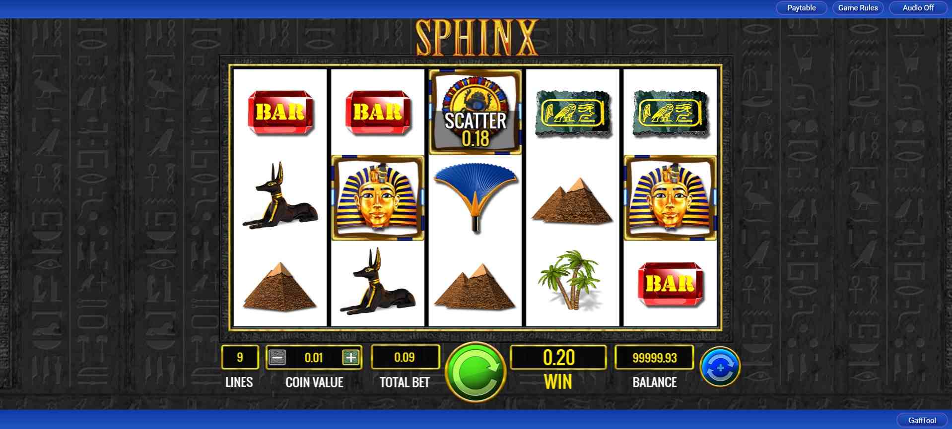 sphinx slot win